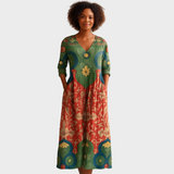 Clara - Long dress with vintage floral print