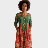 Clara - Long dress with vintage floral print