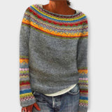 Suzuu - Vintageowy dziergany sweter damski