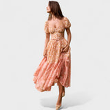 Valentina - Colorful Dress in Coral Color