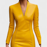 Lada - Tight Dress Made of Faux Leather