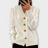 Mari – Damski sweter z dekoltem w serek w stylu vintage