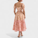 Valentina - Colorful Dress in Coral Color