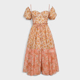 Valentina - Colorful Dress in Coral Color