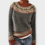Suzuu - Vintageowy dziergany sweter damski