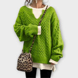 Lili - Przewymiarowy dzianinowy sweter z wzorem plecionki