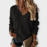 Jane - Wygodny sweter z dekoltem w serek