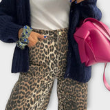 Rozalia - Vintage jeans with leopard print