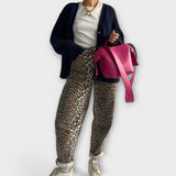 Rozalia - Vintage jeans with leopard print