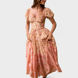 Valentina - Colorful Dress in Coral Color