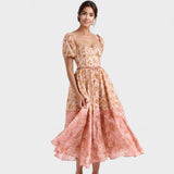Valentina - Colorful Dress in Coral Color