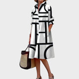 Dragana - Women's dress with geometric print