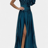 Elegancka sukienka maxi Valentyna z jednym ramieniem