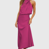 Ava™ | Glamourowy satynowy kombinezon