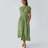 Jaromil – Elegancka sukienka kopertowa z wysokim stanem