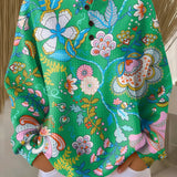 Krystyna | Sweter z kolorowym etnicznym florystycznym wzorem