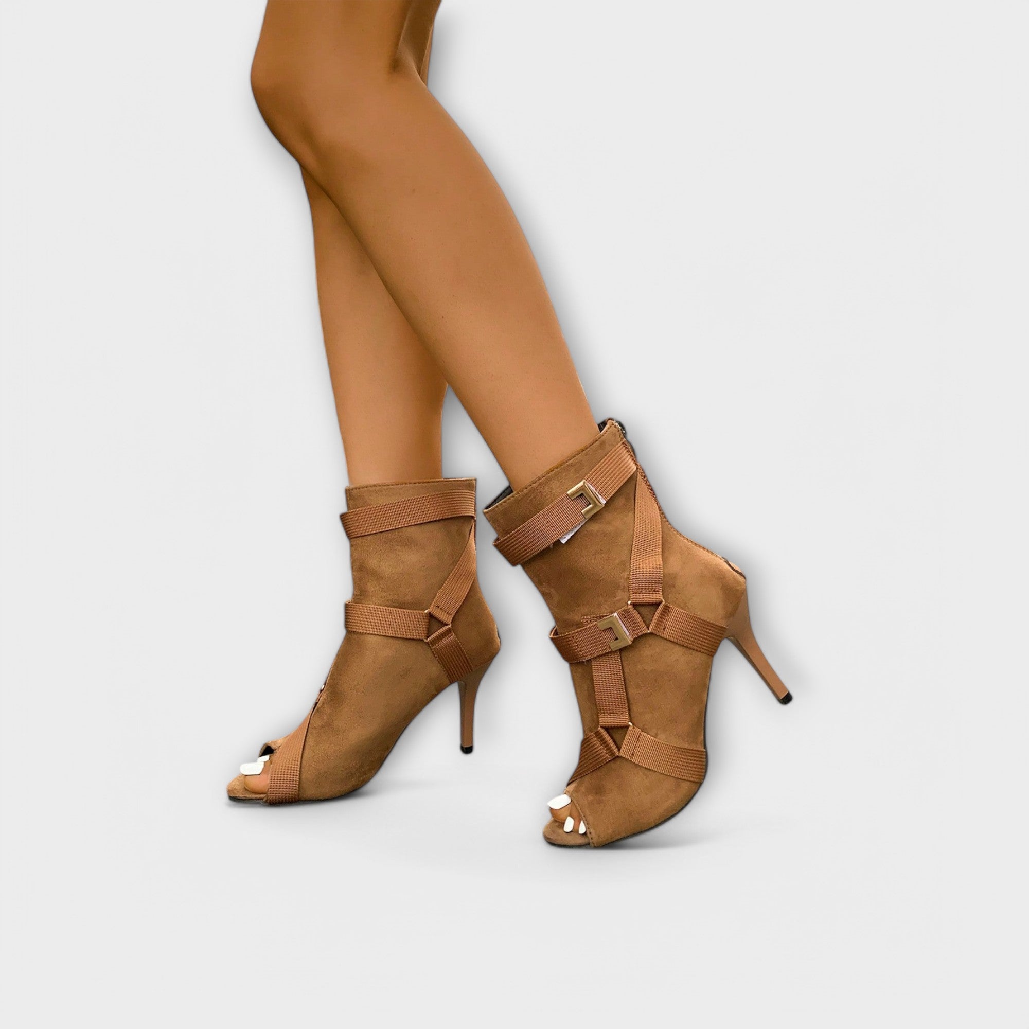 Ruzha - Eleganckie buty na obcasie z otwartym palcem