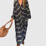 Amelie™ | Elegancka Boho Pasiasta Maxi Sukienka