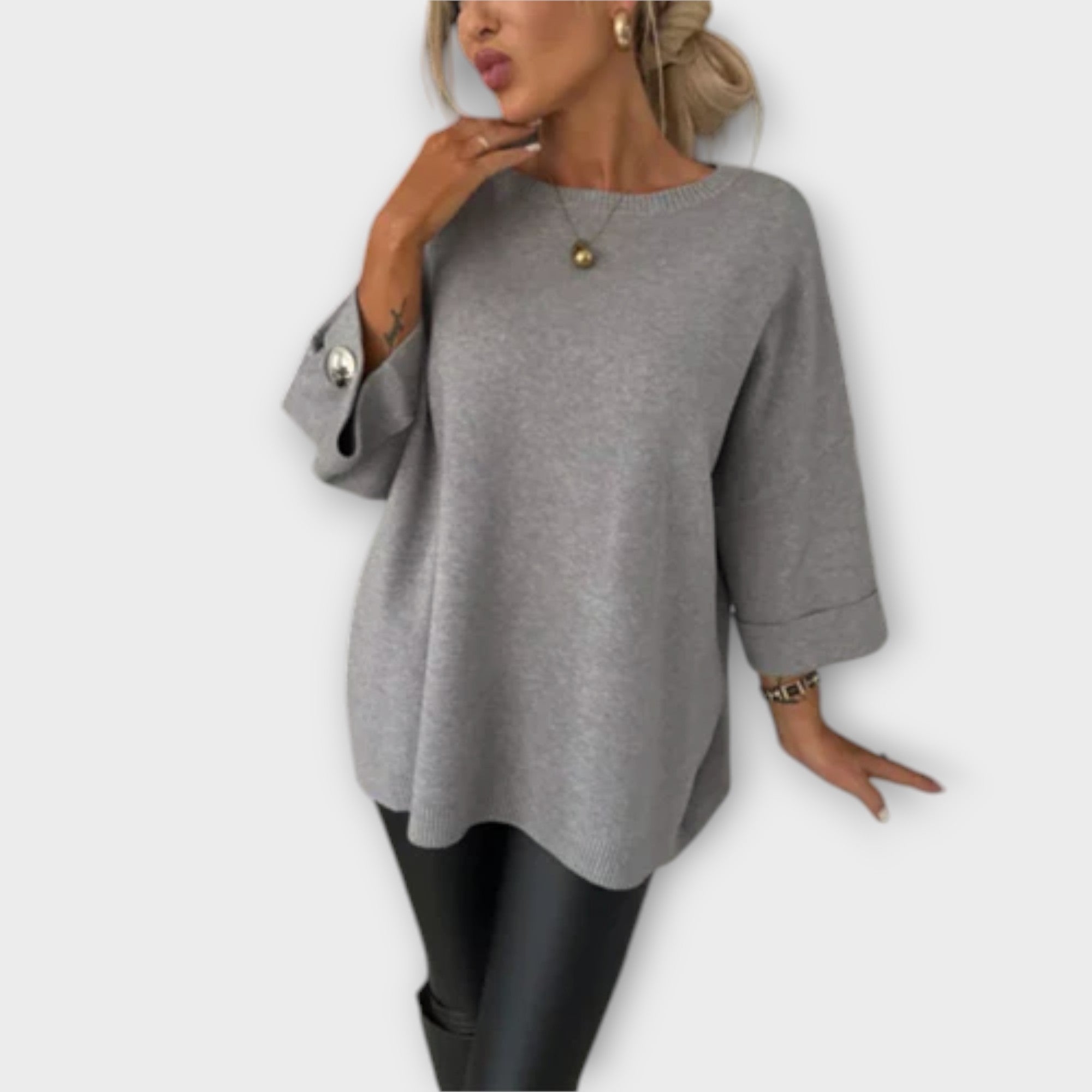 Izabela - Elegancka Dzianinowa Bluzka