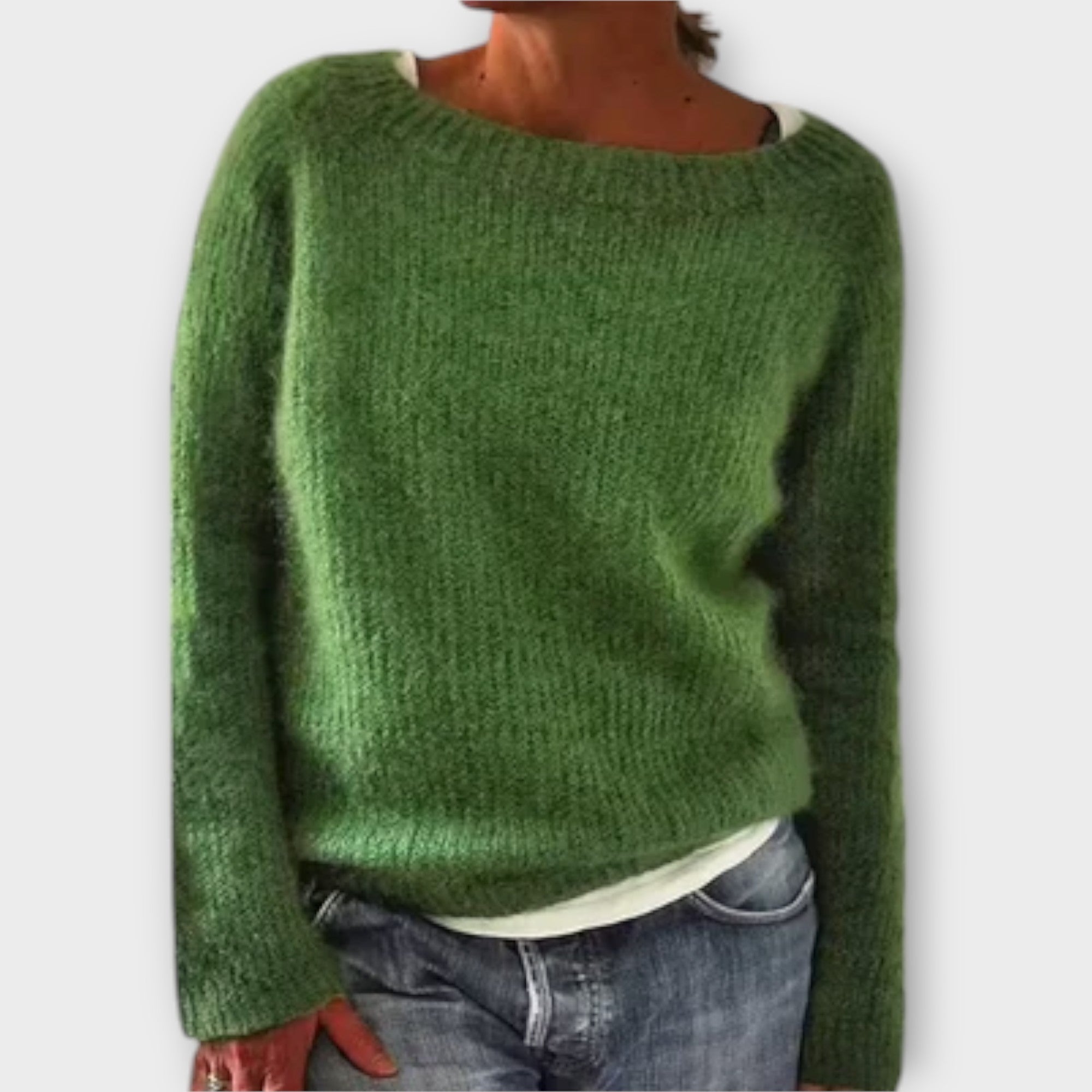 Regine – jednokolorowy dzianinowy sweter