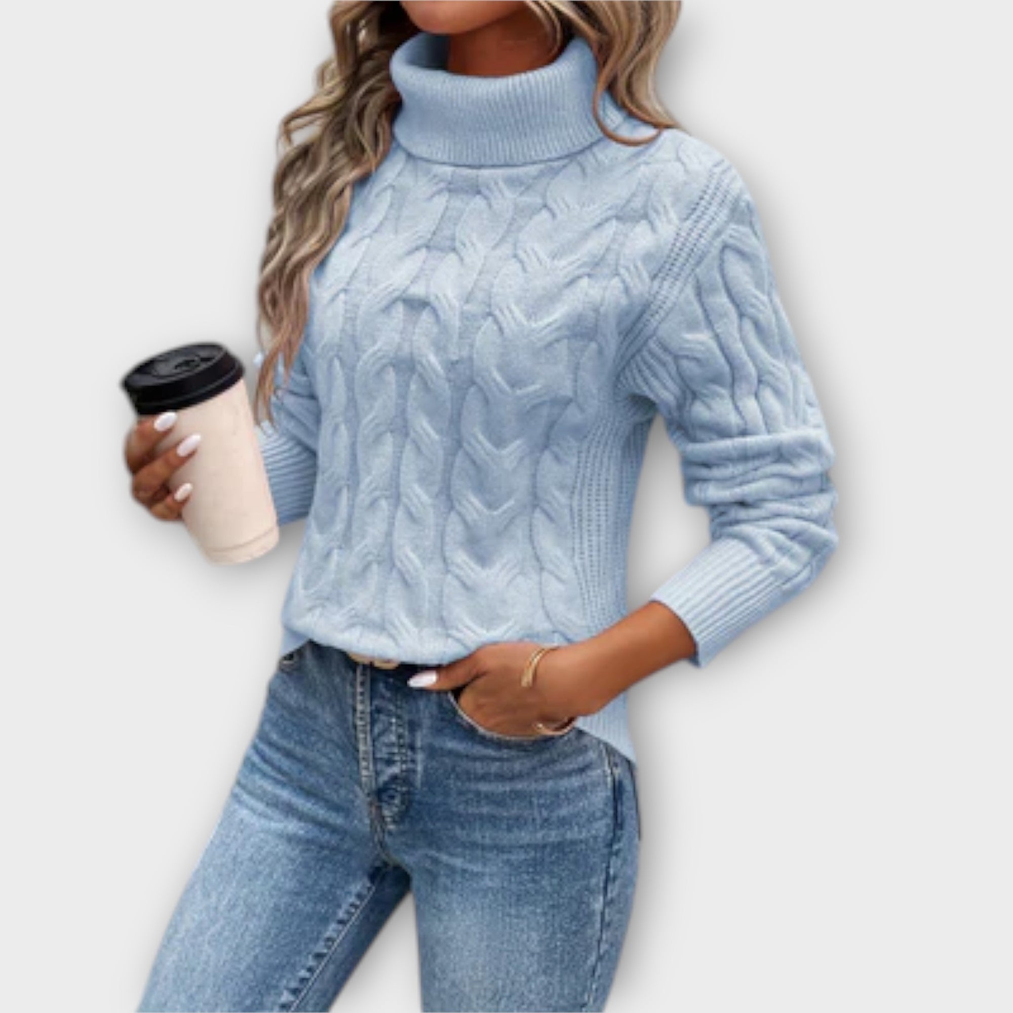 Amelia – Elegancki sweter z dzianiny typu roll-over
