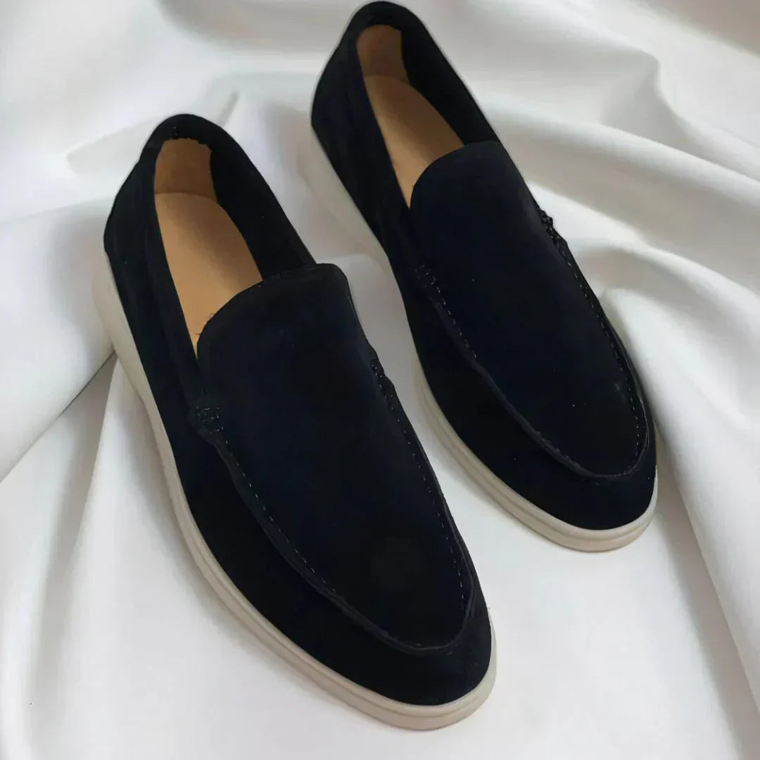Vene lin - Eleganckie mokasyny ze skóry zamszowej