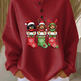 Grethe | Vintage'owy sweter świąteczny z motywem psa