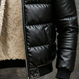 Borisław - miękki skórzany płaszcz z kożuszem