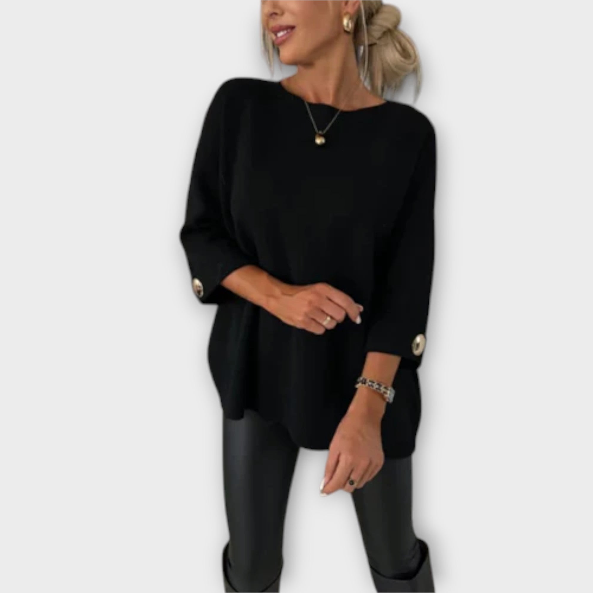 Izabela - Elegancka Dzianinowa Bluzka