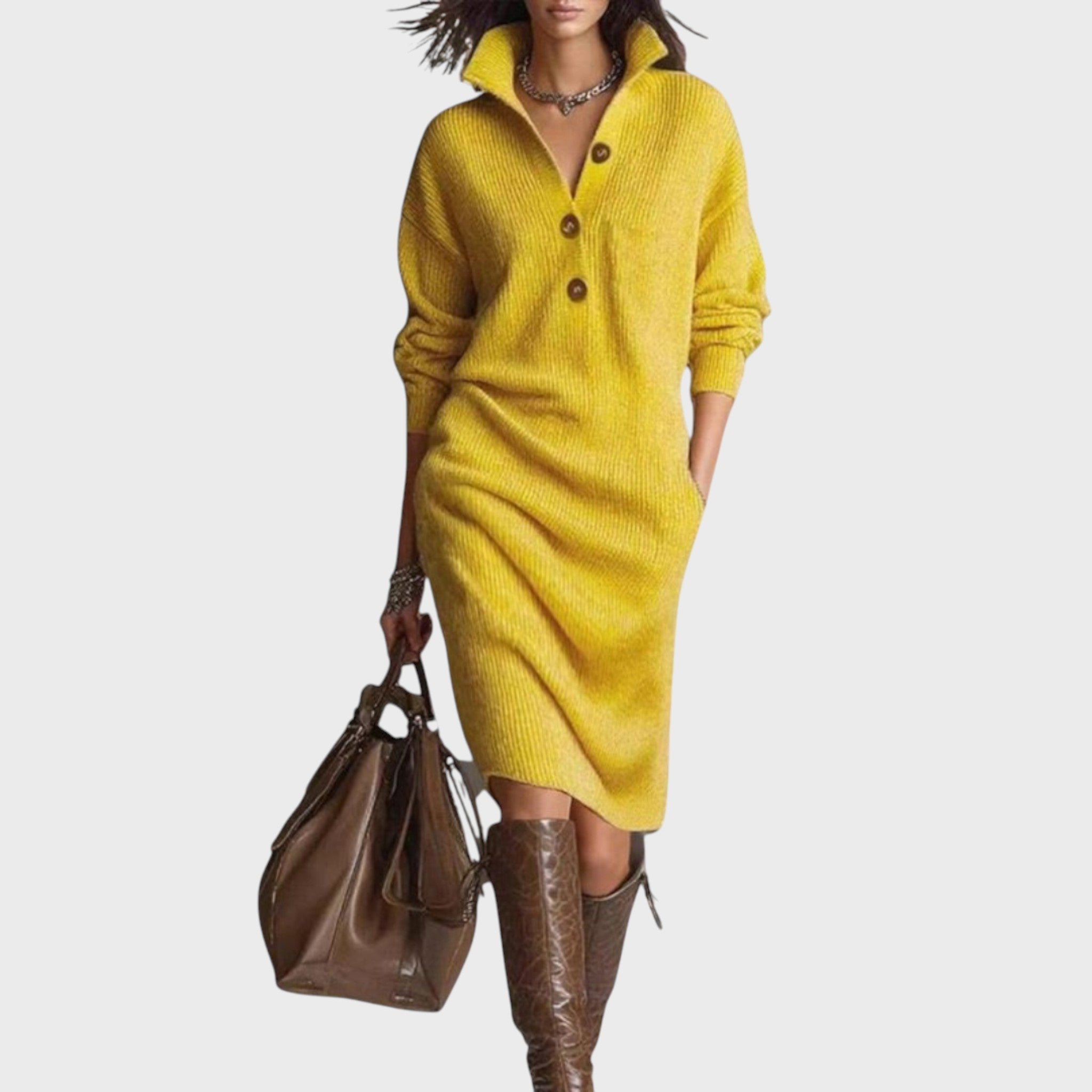 Darina – Ciepła dzianinowa sukienka, elegancka i wygodna