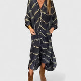 Amelie™ | Elegancka Boho Pasiasta Maxi Sukienka