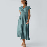 Jaromil – Elegancka sukienka kopertowa z wysokim stanem