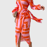 Everly™ | Stylowa Sukienka Kopertowa z Wzorem