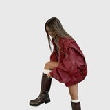 Faye™ - Oversize Skórzana Kurtka