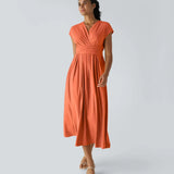 Jaromil – Elegancka sukienka kopertowa z wysokim stanem