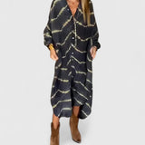 Amelie™ | Elegancka Boho Pasiasta Maxi Sukienka