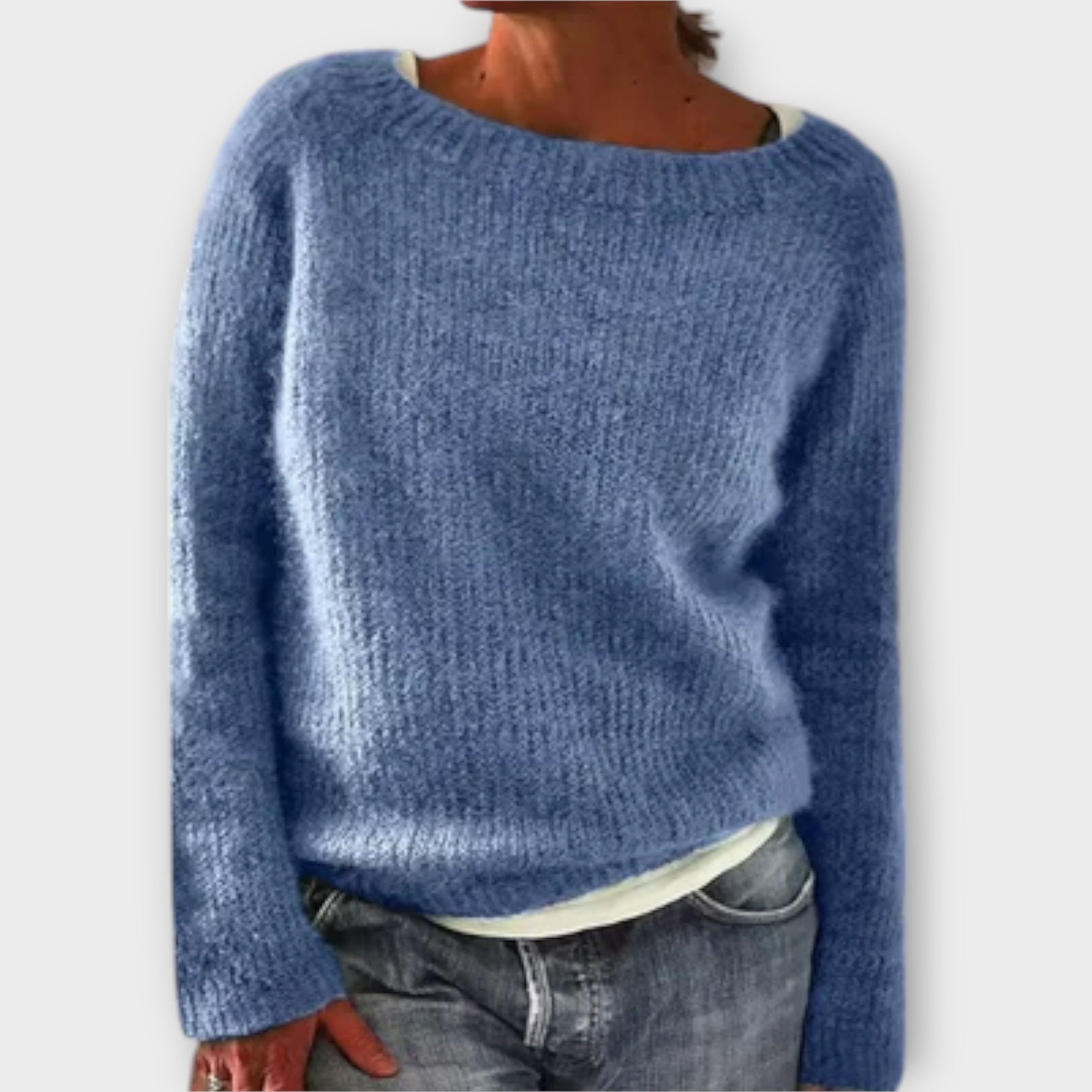 Regine – jednokolorowy dzianinowy sweter