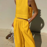 Morilka - Elegancki letni komplet z topem i spodniami