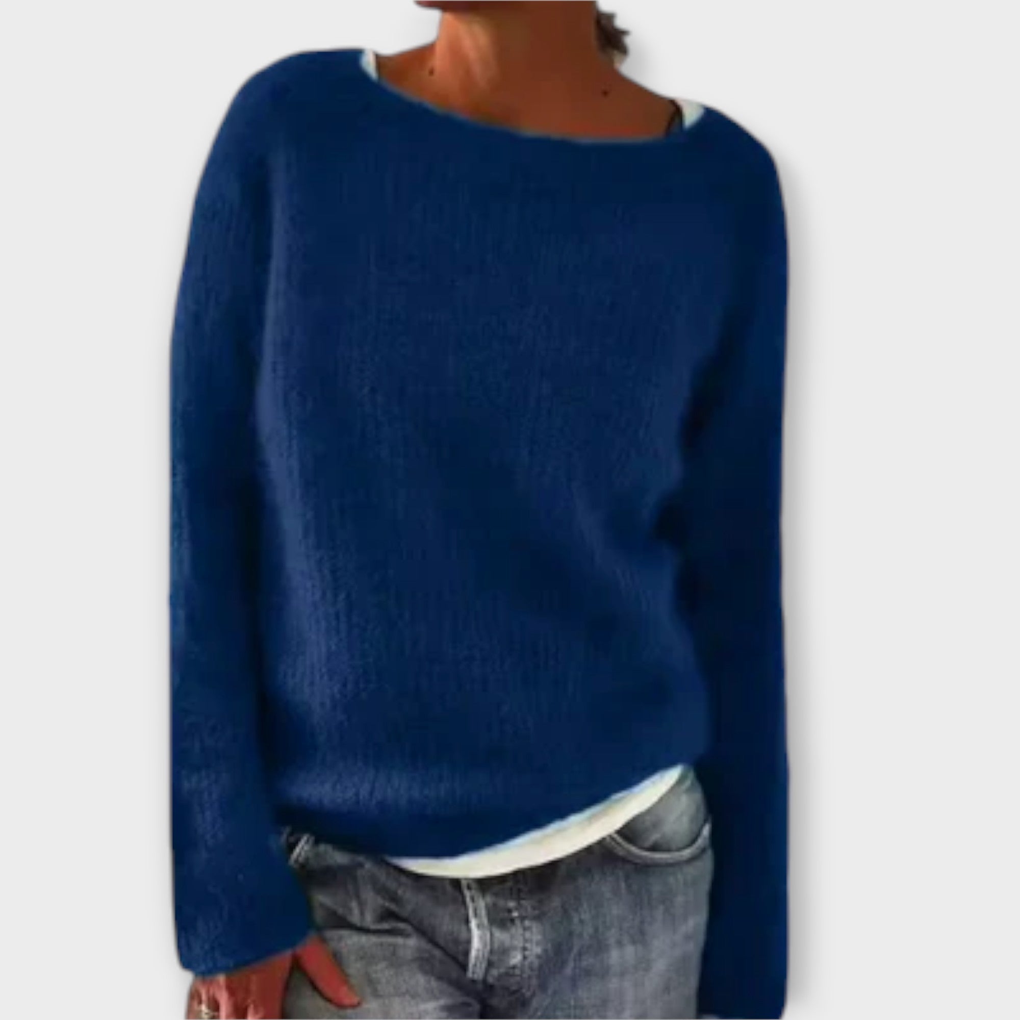 Regine – jednokolorowy dzianinowy sweter