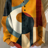 Krystyna | Golfowy sweter typu wafla z geometrycznym wzorem