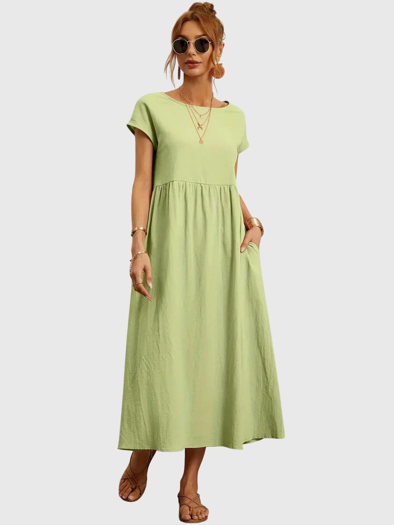 Giselle™ - Luźna Sukienka z Kieszeniami