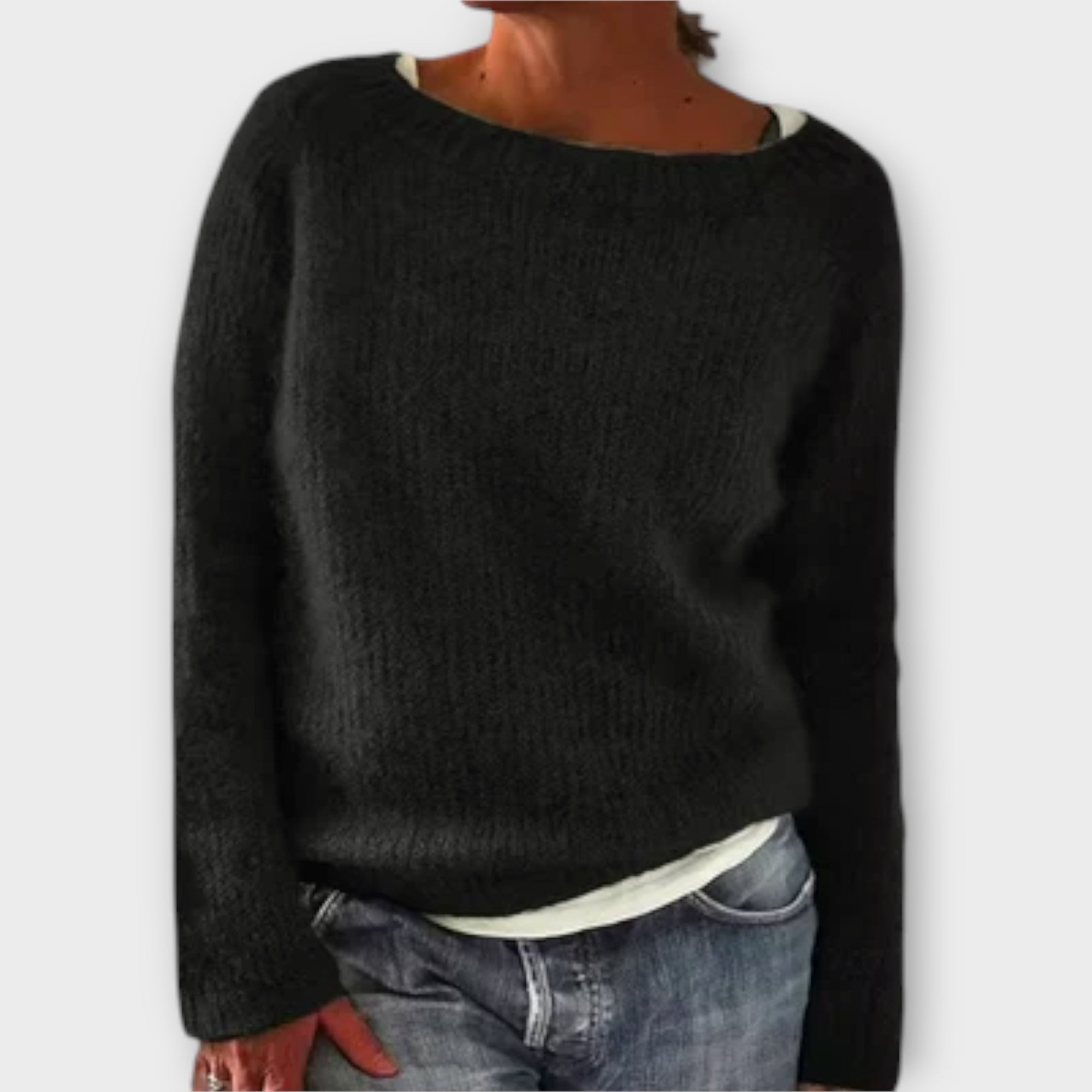 Regine – jednokolorowy dzianinowy sweter
