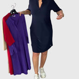 Katherine | Jednokolorowa Sukienka z Dekoltem w Serek