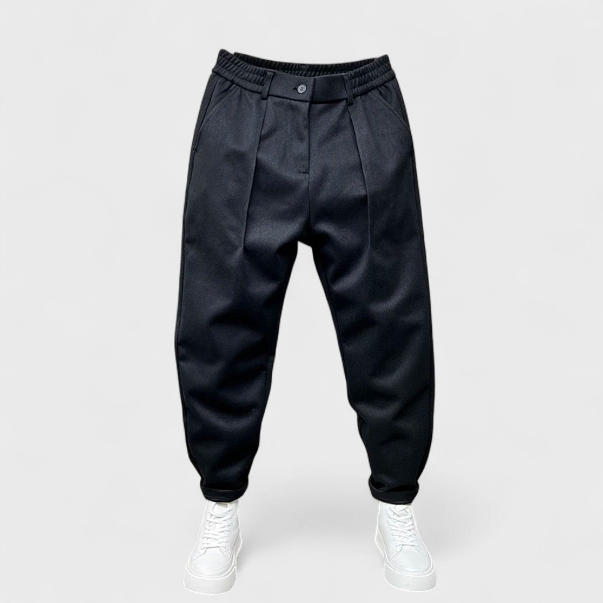 MARCELO™ | Elegant pants with mixed fabric