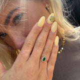 Amaryelle | Zielona Cyrkonia Pierścionek 18K Złoto