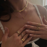 Jaylinette | Duży Pierścionek 18K Złota