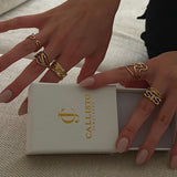 Jaylinette | Duży Pierścionek 18K Złota