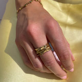 Jaylinette | Duży Pierścionek 18K Złota