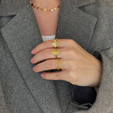 Jaylinette | Duży Pierścionek 18K Złota