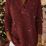 Krystyna – Sweter świąteczny z błyszczącym akcentem świątecznym